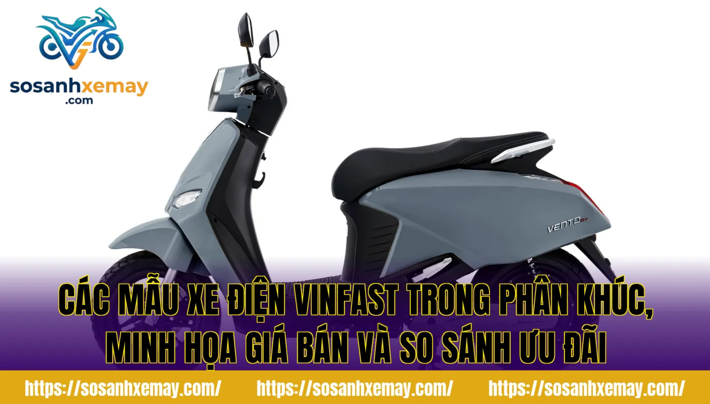 Các mẫu xe điện VinFast trong phân khúc, minh họa giá bán và so sánh ưu đãi