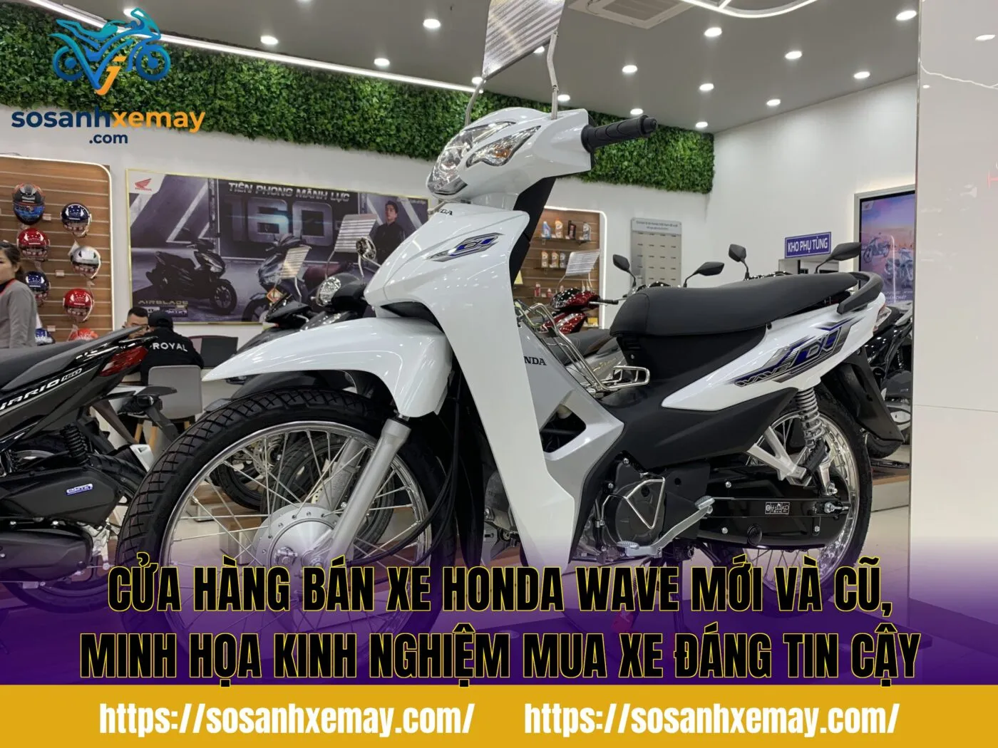 Cửa hàng bán xe Honda Wave mới và cũ, minh họa kinh nghiệm mua xe đáng tin cậy