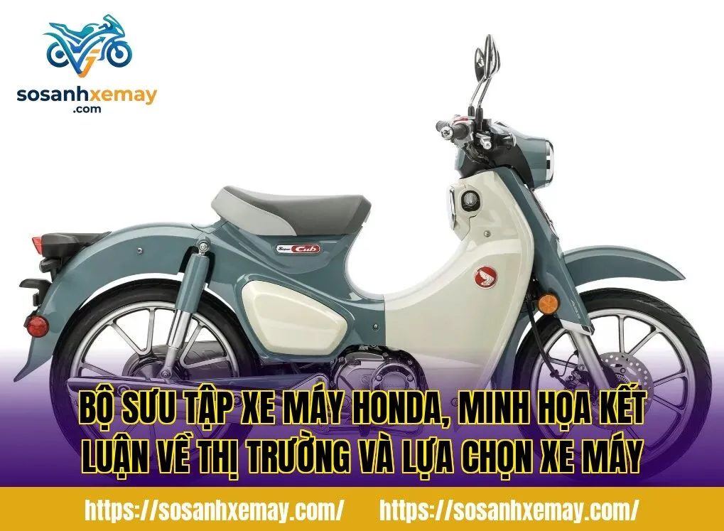 Bộ sưu tập xe máy Honda, minh họa kết luận về thị trường và lựa chọn xe máy