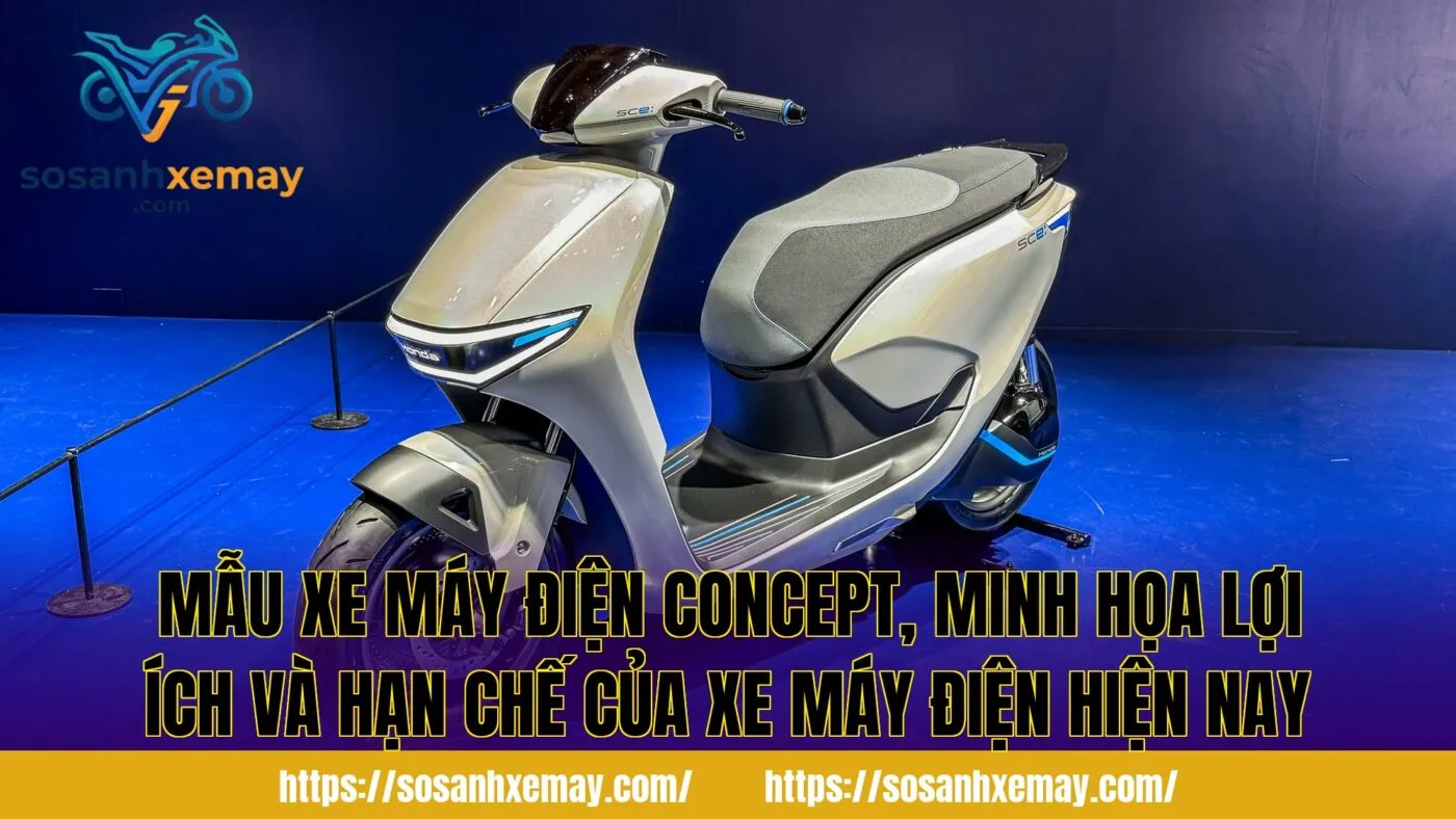 Mẫu xe máy điện concept, minh họa lợi ích và hạn chế của xe máy điện hiện nay