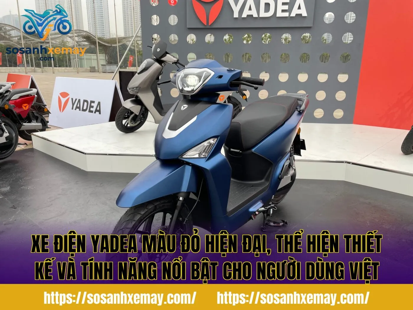 Xe điện Yadea màu đỏ hiện đại, thể hiện thiết kế và tính năng nổi bật cho người dùng Việt