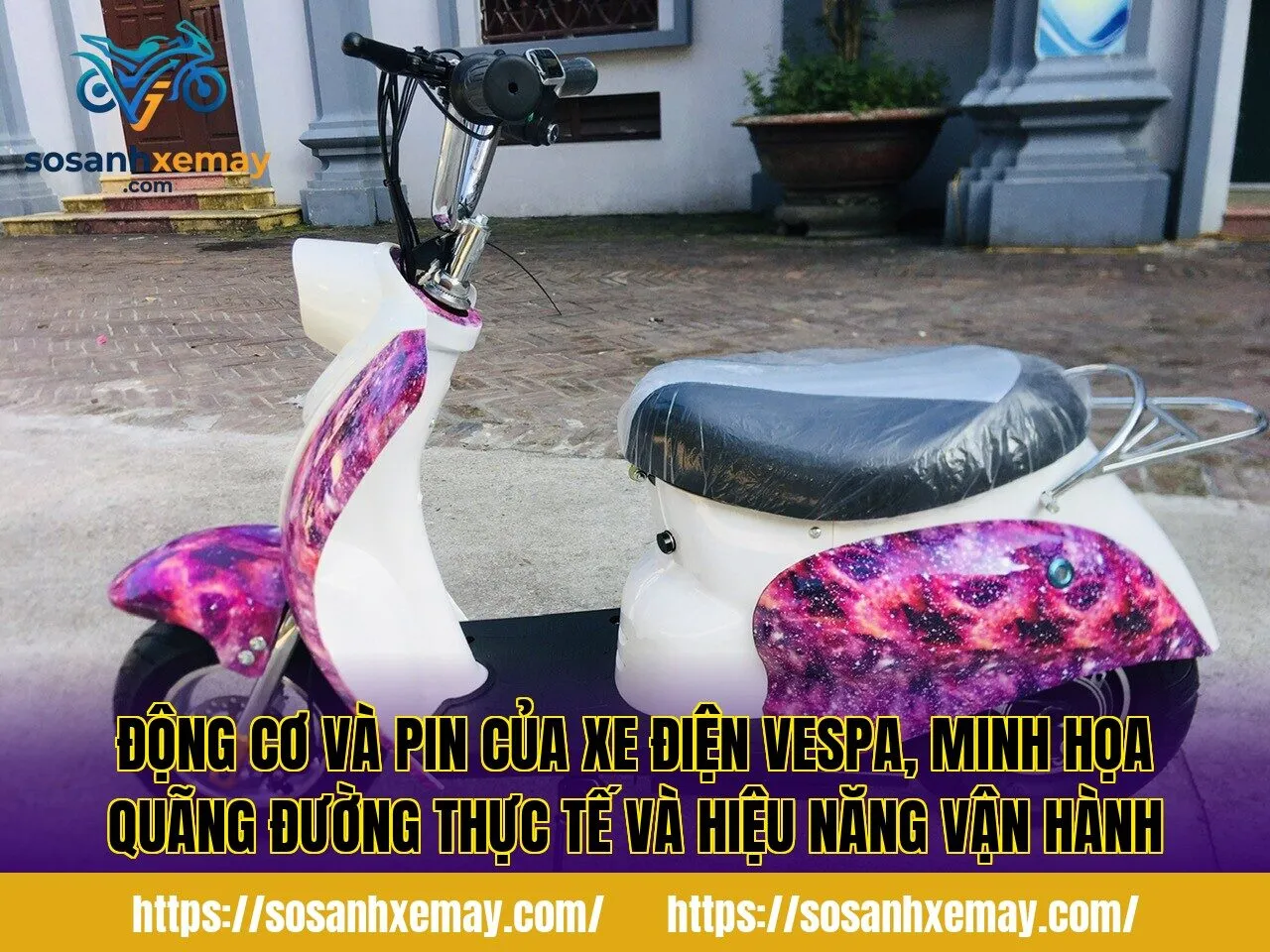 Động cơ và pin của xe điện Vespa, minh họa quãng đường thực tế và hiệu năng vận hành