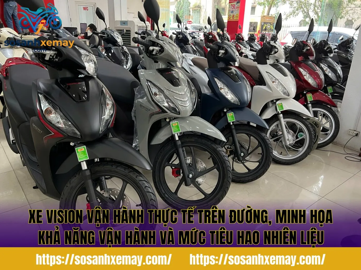 Xe Vision vận hành thực tế trên đường, minh họa khả năng vận hành và mức tiêu hao nhiên liệu